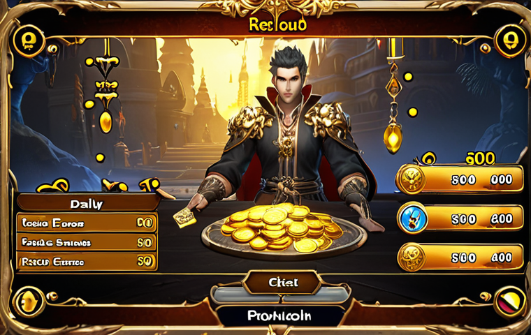 Gold Master's Secret Tricks**

Prompt: "Blade & Soul Revolution game interface, close-up on daily quests and event rewards, gold coins overflowing, highlighting '50,000-100,000 złota' daily earnings, Polish language UI, dynamic lighting, wealth concept, fantasy RPG."

**